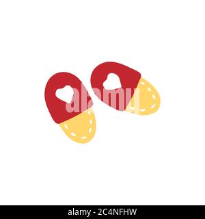 Handgezeichnete Hausschuhen. Doodle Vektorgrafik. Stock Vektor