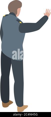 Symbol für Grenzpolizei, isometrischer Stil Stock Vektor