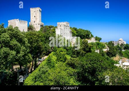 Il castello di Venere in Erice (Sizilien / Italien) Stockfoto