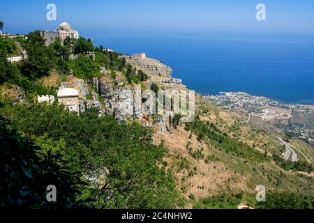 Il castello di Venere in Erice (Sizilien / Italien) Stockfoto