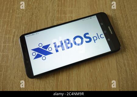 Logo von HBOS plc auf dem Smartphone Stockfoto