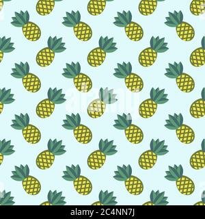 Nahtlose Ananas Früchte Vektor-Muster Stock Vektor