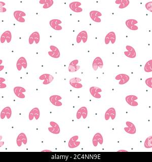 Nahtloses Muster mit Cartoon rosa Herzen Stock Vektor