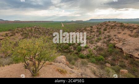 Blick von der Ugab Terrace Lodge, Ugab Valley, Namibia Stockfoto