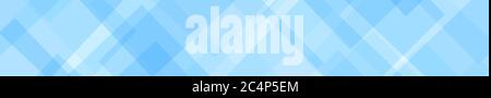 Abstraktes Banner aus transluzenten Quadraten oder Rauten in hellblauen Farben Stock Vektor