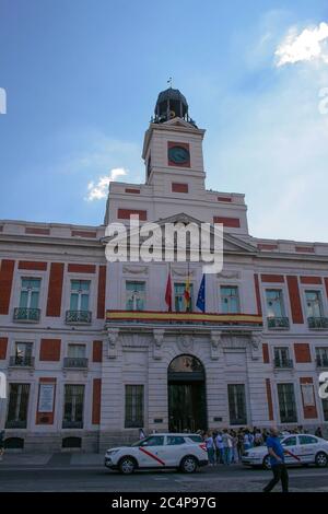 Madrid, Comunidad de Madrid, Spanien, Europa.. Puerta del Sol. Palacio del la Presidencia de la Comunidad de Madrid (Palast des Vorsitzes der Gemeinschaft von Madrid). Stockfoto