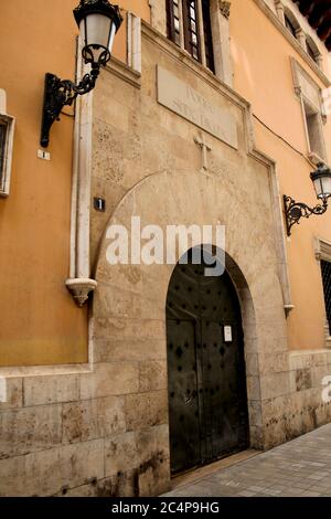 València, Comunidad Valenciana, Spanien. Geburtsort des heiligen Vincent Ferrer (San Vicente Ferrer), Carrer del Pouet de Sant Vicent, 1, 46003 València. Stockfoto