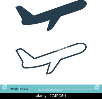 Flugzeug Symbol Vektor Logo Vorlage Illustration Design. Vektor EPS 10. Stock Vektor