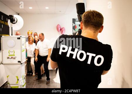 Hochzeit Fotograf Foto Stand Party Fotos Veranstaltung Stockfoto