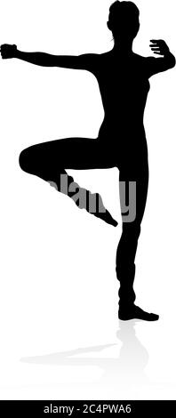 Tanzen Ballett Tänzerin Silhouette Stock Vektor