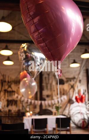 Hochzeit Ballons Herz Form rote Partei Helium Dekoration Stockfoto