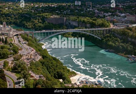 Niagara Falls International Rainbow Bridge Stockfoto