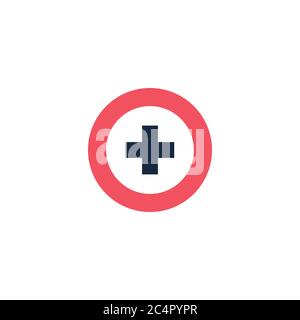 Plus-Zeichen-Vektor-Symbol. Vektordarstellung auf weißem Hintergrund isoliert Stock Vektor