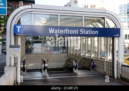 Waterfront Skytrain Station in Vancouver, Kanada. Stockfoto