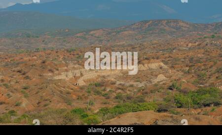 Blick auf Desierto de la Tatacoa (Tatacoa Wüste) in Villavieja, Huila / Kolumbien Stockfoto