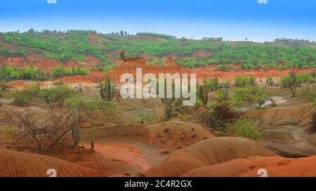 Blick auf Desierto de la Tatacoa (Tatacoa Wüste) in Villavieja, Huila / Kolumbien Stockfoto