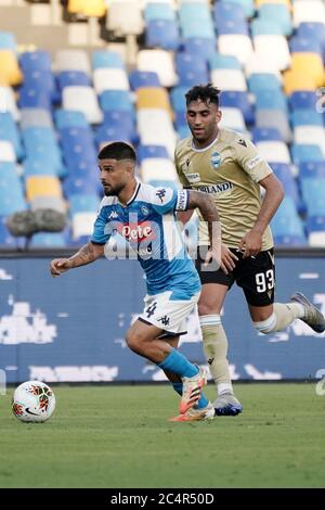 Im San Paolo Stadion, napoli, Italien, 28 Juni 2020, lorenzo Insigne von napoli in Aktion während Spiel zwischen spal während Napoli gegen Spal - Credit: LM/Marco Iorio/Alamy Live News Stockfoto