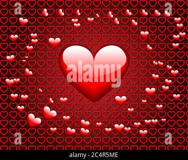 Valentinstag Herz. Dekorativer Herz Hintergrund mit vielen Herzen Valentinstag. Vektorgrafik. Stock Vektor