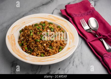 Gebratener Reis Aus Indischer Barnyard-Hirse Stockfoto