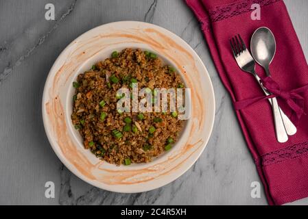 Gebratener Reis Aus Indischer Barnyard-Hirse Stockfoto