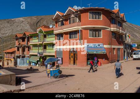 Typische Dorfszene, Parque Nacional Tototoro, Nationalpark Torotoro, Departemento Potosí, Dorf Torotoro, Bolivien, Lateinamerika Stockfoto