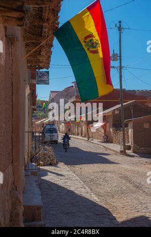 Typische Dorfszene, Parque Nacional Tototoro, Nationalpark Torotoro, Departemento Potosí, Dorf Torotoro, Bolivien, Lateinamerika Stockfoto