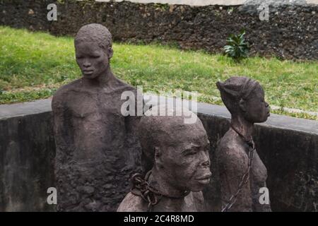 Sklavendenkmal auf dem Old Slave Markt in Stone Town Sansibar, Tansania Stockfoto