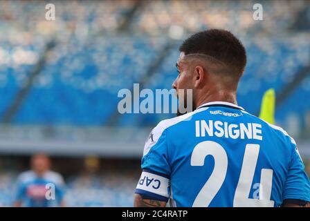 Neapel, Kampanien, Italien. Juni 2020. 28. Juni 2020; Stadio San Paolo, Neapel, Kampanien, Italien; Serie A Fußball, Napoli gegen SPAL; Lorenzo Insigne von Napoli Credit: Action Plus Sports Images/Alamy Live News Stockfoto