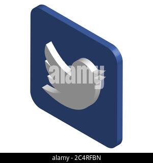 VORONEZH, RUSSLAND - 10. NOVEMBER 2018: Twitter-Logo isometrisches Symbol Stock Vektor
