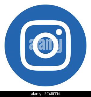 VORONEZH, RUSSLAND - 21. NOVEMBER 2019: Instagram Logo runde Ikone in blauer Farbe Stock Vektor