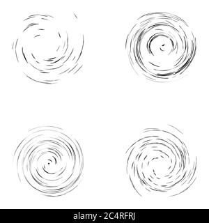 Satz von schwarzen kreisförmigen Formen isoliert auf dem weißen Hintergrund Stock Vektor