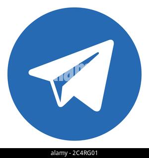 VORONESCH, RUSSLAND - 21. NOVEMBER 2019: Telegramm-Logo rund Symbol in blauer Farbe Stock Vektor