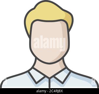 RGB-Farbsymbol für männliche Avatar Stock Vektor