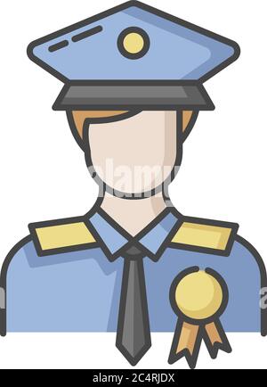 RGB-Farbsymbol des Polizeibeamten Stock Vektor