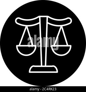 Schwarze Glyphe mit symmetrischer Waage Stock Vektor