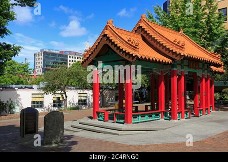 Grand Pavilion in Chinatown, International District, Seattle, Washington State, USA Stockfoto