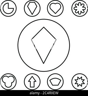 Grundform Set Umriss Vektor Illustration Stock Vektor