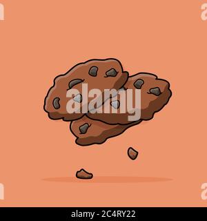 Niedliche Vektor-Cookies in flachen Stil Cartoon Stock Vektor