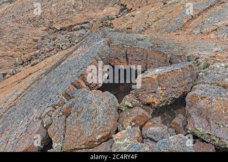 Gebrochene Lava Blöcke in einem alten Lava Feld in El Malpais National Monument in New Mexico Stockfoto