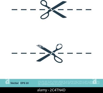 Scherenschnitt Symbol Vektor Logo Vorlage Illustration Design. Vektor EPS 10. Stock Vektor