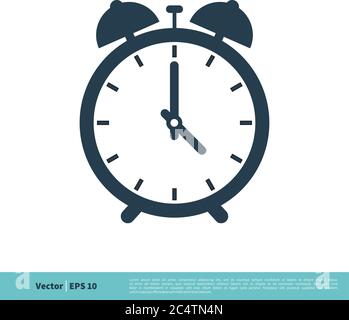 Symbol „Wake-Up-Uhr“ Vektor-Logo-Vorlage. Wecker Symbol Vektor Logo Vorlage Illustration Design. Vektor EPS 10. Stock Vektor