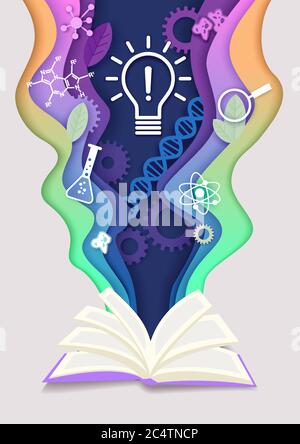 Bildungskonzept, Vektordarstellung im Papierkunststil Stock Vektor