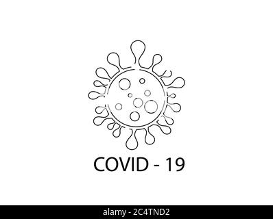 Coronavirus-Bakterienzelle Symbol, 2019-nCoV, Covid-2019, isoliertes Vektor Symbol Stock Vektor