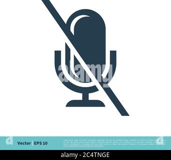 Symbol Für Stumm Gestummtes Mikrofon Vektor Logo Vorlage Illustration Design. Vektor EPS 10. Stock Vektor