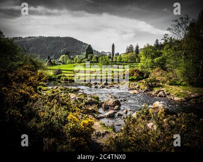 Kleine Creek Art Glendalough in den Wicklow Mountains Irland Stockfoto