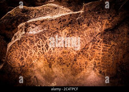 Petroglyphen von chalfant Tal in der östlichen Sierra Stockfoto