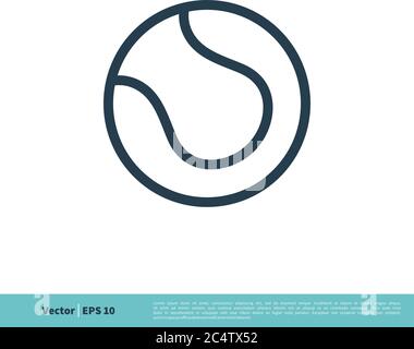 Tennis Ball Icon Vektor Logo Vorlage Illustration Design. Vektor EPS 10. Stock Vektor