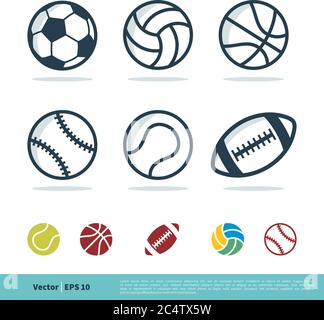 Sport Ball Set Icon Vektor Logo Vorlage Illustration Design. Vektor EPS 10. Stock Vektor