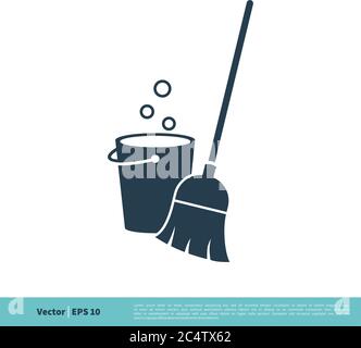 Reinigungsservice Ausrüstung Symbol Vektor Logo Vorlage Illustration Design. Vektor EPS 10. Stock Vektor