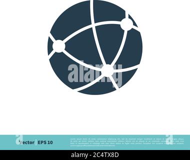 Welt, Verbindung Globe Symbol Vektor Logo Vorlage Illustration Design. Vektor EPS 10. Stock Vektor